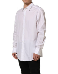 Dolce & Gabbana White Cotton Long Sleeves Men Dress Shirt