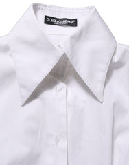 Dolce & Gabbana White Collared Long Sleeves Dress Shirt Top