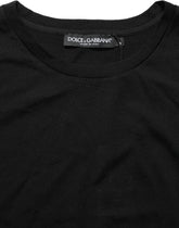 Dolce & Gabbana Black Wool Crew Neck Short Sleeves Men T-shirt