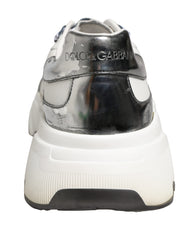 Dolce & Gabbana White Silver Daymaster Low Top Men Sneakers Shoes