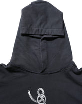 Dolce & Gabbana Black Anchor Print Hooded Sweatshirt Sweater