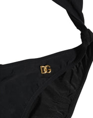 Dolce & Gabbana Black Cutout Logo One Piece Swimsuit Swimwear
