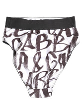 Dolce & Gabbana White Black Graphic Logo High Brief Underwear