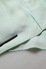 Dolce & Gabbana Mint Green Silk Lace Trim Abaya Maxi Dress