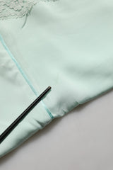 Dolce & Gabbana Mint Green Silk Lace Trim Abaya Maxi Dress