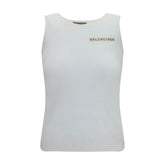 Balenciaga White Cotton Tank Tops