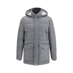 Brunello Cucinelli Gray Cashmere Full-Length Jacket