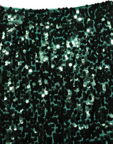 Dolce & Gabbana Green Sequin High Waist Pencil Cut Midi Skirt