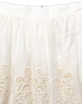 Dolce & Gabbana White Floral Embroidered A-line Mini Skirt