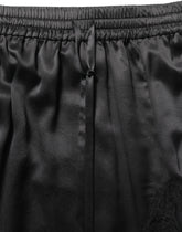 Dolce & Gabbana Black Lace Trimmed Satin Side Slit Skirt