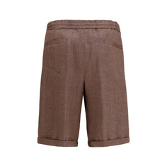 Brunello Cucinelli Brown Linen Bermuda Shorts