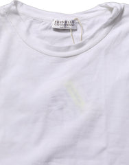 Brunello Cucinelli White SleeveLess Crew Neck Tank Blouse Top