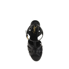 Saint Laurent Black Calf Leather Bos Taurus Platform Sandals