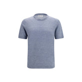Brunello Cucinelli Blue Linen T-Shirt