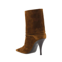 Saint Laurent Brown Calf Leather Bos Taurus High Heel Boots