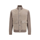 Brunello Cucinelli Beige Calf Leather Bos Taurus Full-Length Jacket