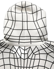 Dolce & Gabbana White Black WarpGrid Pattern Hoodie Sweater