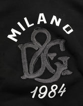 Dolce & Gabbana Black Cotton Milano1984 Print Hoodie Sweater
