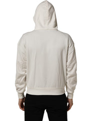 Dolce & Gabbana White Logo Hooded PulloverSweatshirt Sweater