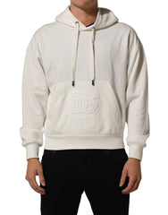 Dolce & Gabbana White Logo Hooded PulloverSweatshirt Sweater