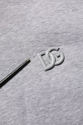 Dolce & Gabbana Gray Cotton Logo Hooded Sweatshirt Sweater