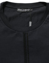 Dolce & Gabbana Dark Blue Cotton Round Neck Pullover Sweater