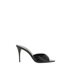 Saint Laurent Black Lamb Ovis Aries Stiletto Heel Sandals