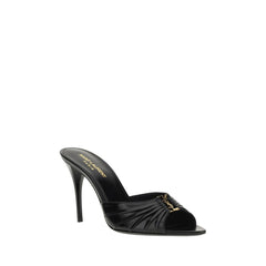 Saint Laurent Black Lamb Ovis Aries Stiletto Heel Sandals