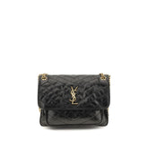 Saint Laurent Black Calf Leather Bos Taurus Shoulder Bag