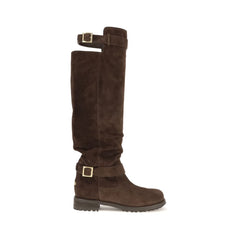 Jimmy Choo Brown Calf Leather Bos Taurus Lace-Up Boots