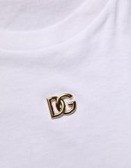 Dolce & Gabbana White Metal DG Logo Short Sleeves T-shirt