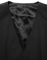 Dolce & Gabbana Black Wool Stretch Waistcoat Formal Vest