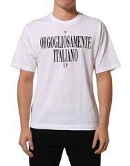 Dolce & Gabbana White Logo Round Neck Short Sleeves T-shirt