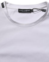 Dolce & Gabbana White Cotton Short Sleeves Crew Neck T-shirt