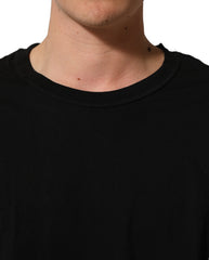 Dolce & Gabbana Black Cotton Short Sleeves CrewNeck T-shirt