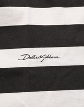 Dolce & Gabbana Black White Stripes Cotton Sleeveless T-shirt