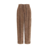 Brunello Cucinelli Brown Viscose Casual Pants