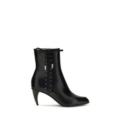 Alexander McQueen Black Calf Leather Bos Taurus Lace-Up Boots