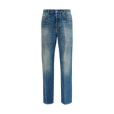 Versace Blue Cotton Straight-Leg Jeans