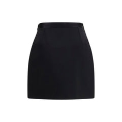 Versace Black Wool Oves Aries Mini Skirt