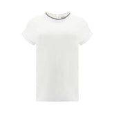 Brunello Cucinelli White Elastane T-Shirt