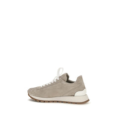Brunello Cucinelli Blue Calf Leather Bos Taurus Athletic Sneakers