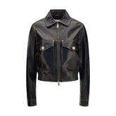 Versace Black Lamb Ovis Aries Full-Length Jacket