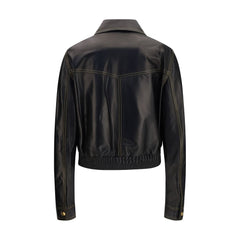 Versace Black Lamb Ovis Aries Full-Length Jacket