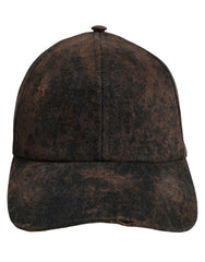 Dolce & Gabbana Men Brown Cotton Distressed Baseball Cap Hat