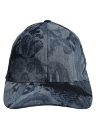 Dolce & Gabbana Men Blue All Over Logo Cotton Baseball Cap Hat