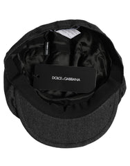 Dolce & Gabbana Men Black Cotton Flat Cloth Newsboy Cap Hat