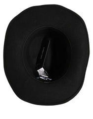 Dolce & Gabbana Men Black Classic Wide Brim Fedora Capello Hat
