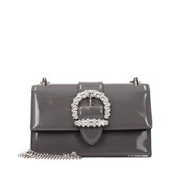 Jimmy Choo Gray Leather Shoulder Bag