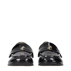 Jimmy Choo Black Leather Slip-On Loafers